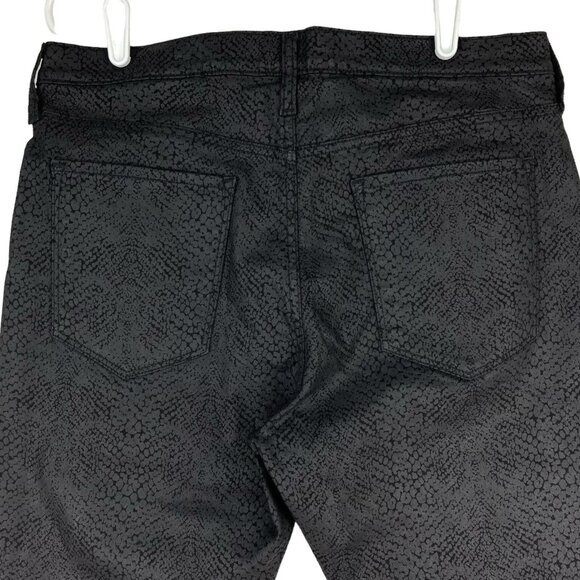 Banana Republic Women Black Pants Size 32R Phyton Print Skinny Mid Rise Stretch - Picture 4 of 10